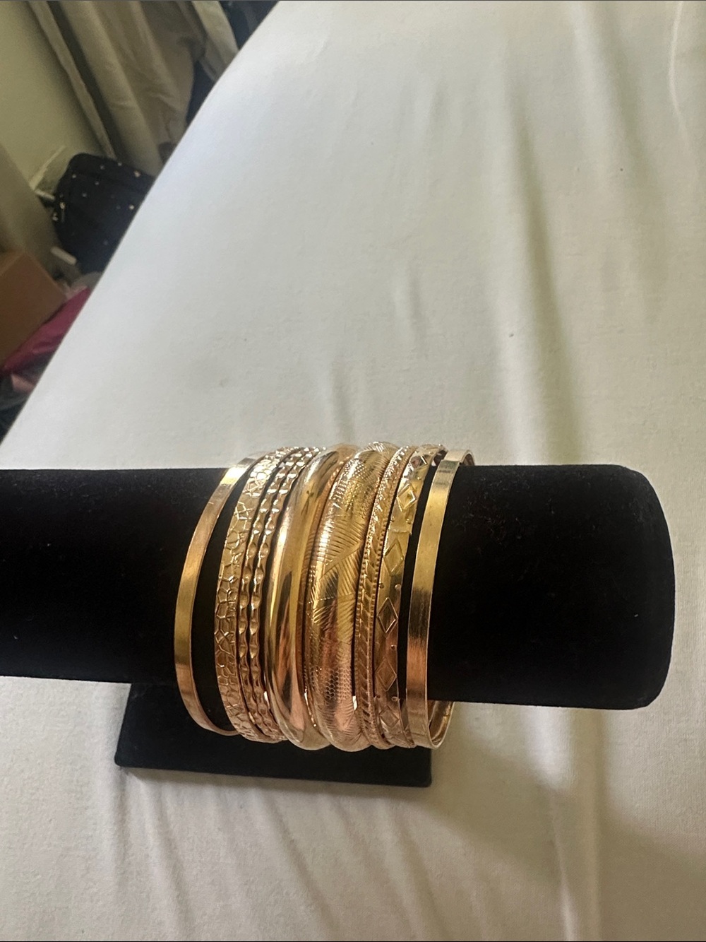 Women's Gold-Tone Textured Bangle Bracelet Set